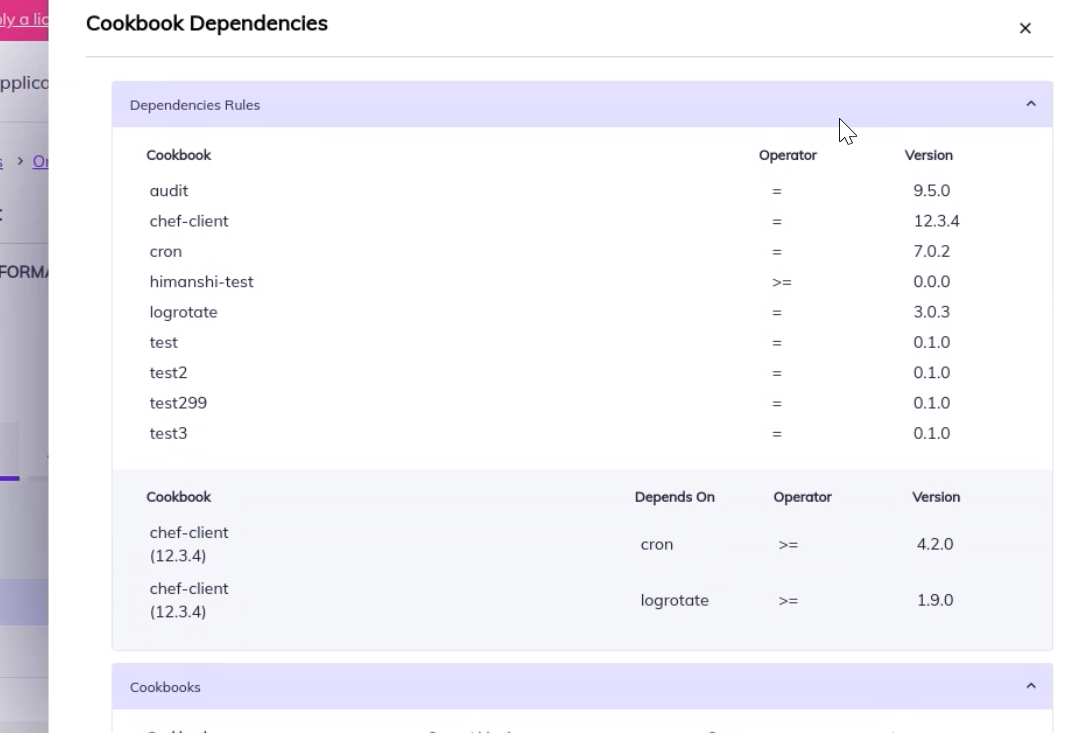 Cookbook Dependencies Button